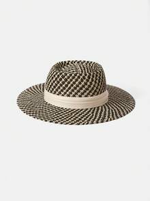 MOTF PREMIUM 1款时尚黑白百搭户外旅行草帽 - 黑與白 - 查看 7