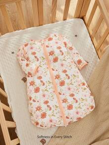 Cozy Pixies 1 pieza Saco de dormir para bebé, patrón de flores naranjas, mangas desmontables, cómodo y suave, adecuado para regalar sacos de dormir para recién nacidos, certificado por Oeko-Tex - Multicolor - Ver 7