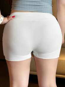 Dazy Plus Pantalones cortos de de verano para mujer talla grande, blancos, anti-vergüenza - Blanco - Ver 4