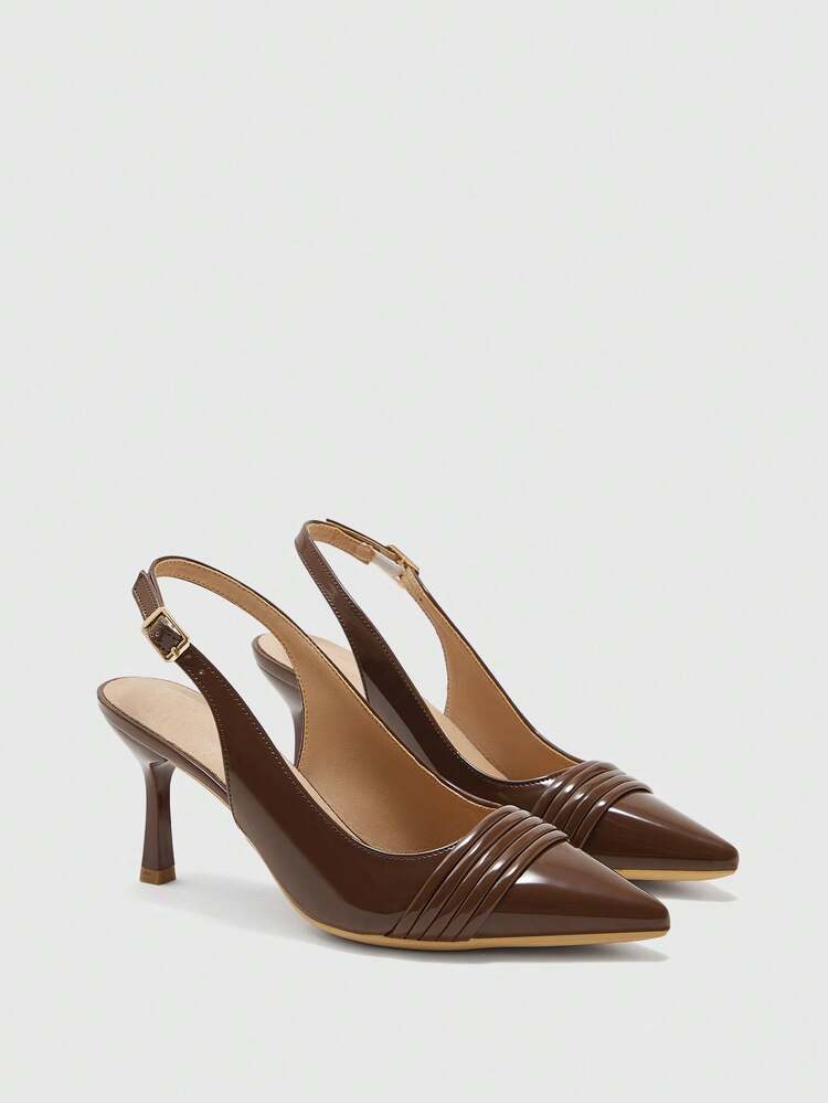 CUCCOO BIZCHIC Women Shoes Pointed Stiletto Brown Backspace Women's Fashion Sexy Four Seasons Commuter Women's Shoes Banquet Party Work Women's Shoes