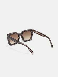 Lumivelle 2pcs Women's Oversized Plastic Frame Bohemian Style Fashion Glasses Set, Suitable For Everyday Wear, Accessories - Black White Leopard Print - View 8