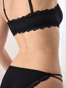 Ocili Sujetador inalámbrico 100% algodón, cómodo y suave, sin costuras, adecuado para lencería de encaje - Negro - Ver 4