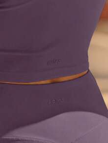 Aralina Top de actividad con cuello en V - Púrpura malva - Ver 9