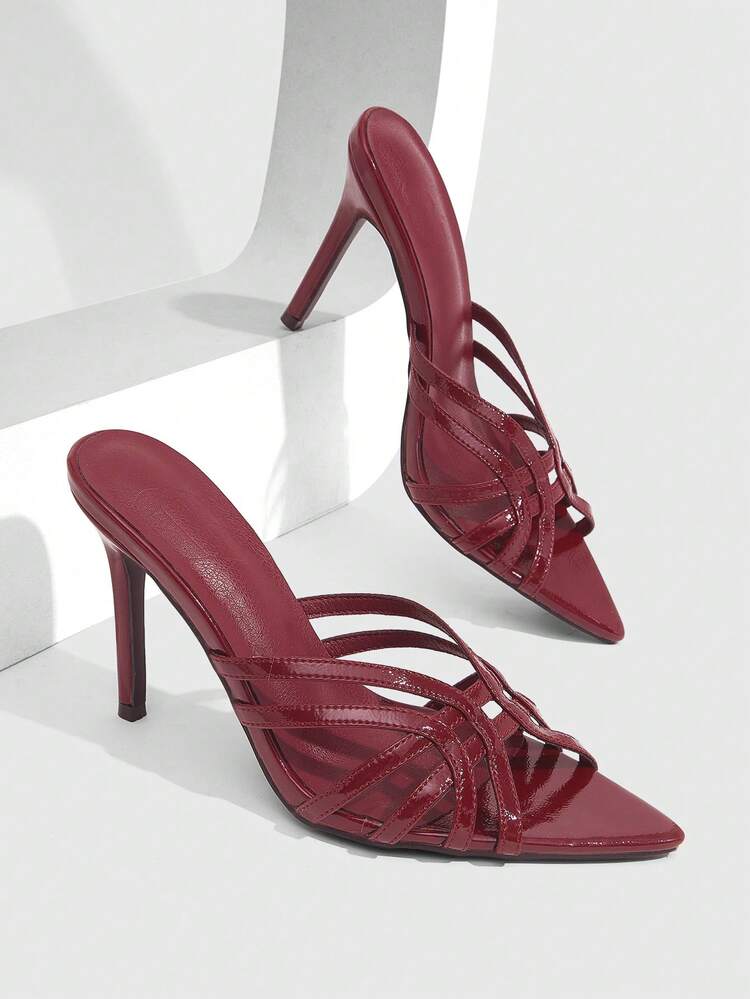 CUCCOO SZL Women's Solid Color Fashion Pointed Toe Versatile Heeled Sandals, Summer For Christmas
