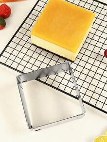 1 pieza Molde rectangular ajustable de acero inoxidable flexible y expandible de 11 a 21 pulgadas, adecuado para tartas de cumpleaños, tiramisú, pan, repostería - Herramienta de hornear - Plateado - Ver 7