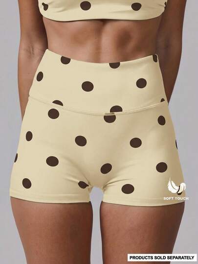 Musera Sport Polka Dot High Waist Active Shorts Only Active Workout Gym Cute Pilates Fitness Daily Girly Casual