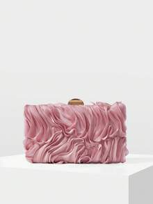 MOTF PREMIUM BOLSO DE NOCHE CON CIERRE DE BESO FRUNCIDO - Rosado Sandía - Ver 4