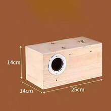 1 Piece Warm Breeding Box For Budgerigars, Wooden Bird Nest Box, Bird Cage Accessories And Supplies, Hanging Bird Nest, Incubation Box - brown - View 4