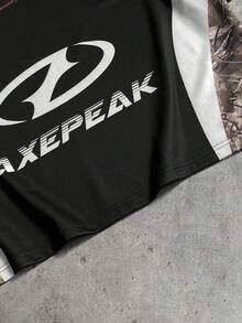 AXEPEAK 男士休闲度假宽松舒适时尚印花T恤套装 - 彩色 - 查看 8