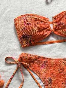 Swim Vcay 女士休闲度假沙滩派对优雅吊带手工比基尼两件套泳衣，夏季新款户外泳装 - 彩色 - 查看 6