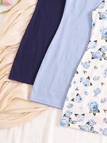 SHEIN Vestido casual de cuello halter para niña para vacaciones y uso diario - Multicolor - Ver 5