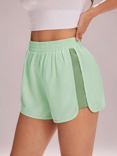 SHEIN Sovereign Charm Casual Versatile Green Shorts With Storage Pockets, Slim Fit & Flattering