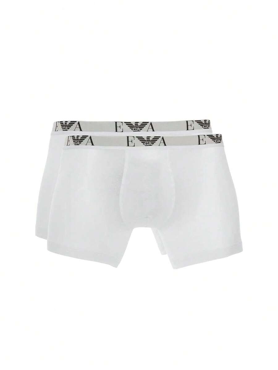 Emporio Armani 2 Pack Men's Boxers - White - View 1