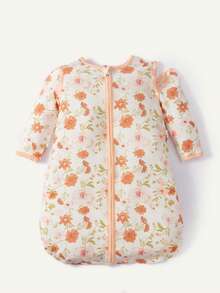 Cozy Pixies 1 pieza Saco de dormir para bebé, patrón de flores naranjas, mangas desmontables, cómodo y suave, adecuado para regalar sacos de dormir para recién nacidos, certificado por Oeko-Tex - Multicolor - Ver 9