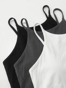 SHEIN EZwear Bộ 3 áo tank top nữ màu trơn, dây mảnh điều chỉnh được, thích hợp cho đi làm hàng ngày, hẹn hò, dự tiệc, mùa hè, Giáng sinh, Năm mới, Lễ Tạ ơn, Tiệc tùng, Đám cưới, Bãi biển, Lễ tốt nghiệp, Thời trang, Thanh lịch, Thường ngày, Đi chơi, Hẹn hò, Đặt chỗ, Đi làm, Lấp lánh, Ngày Valentine, Sang trọng, Kỳ nghỉ, Thường ngày, Y2K, Đi chơi, Lễ tốt nghiệp và các dịp khác. - Nhiều màu - Xem 3