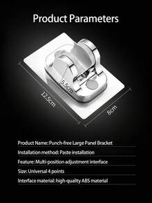 1PC Adjustable Shower Head Holder, Removable Wall Mount Shower Shelf, Universal Punch-Free Shower Bracket, No Drill Fixed Base For Bathroom, Stainless Steel Shower Organizer With Suction Cup, Strong Grip Caddy - Silver - View 10