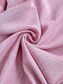 SHEIN Clasi Plus Size Women's New High Waist Woven Texture Elegant A-Line Wide Leg Pants - Hot Pink - View 5