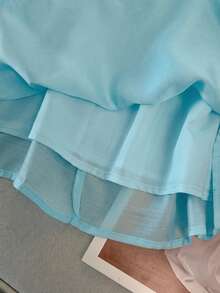 GlowEve CURVE Camisa de ajuste regular tejida de talla grande con bordado de encaje - Azul - Ver 6