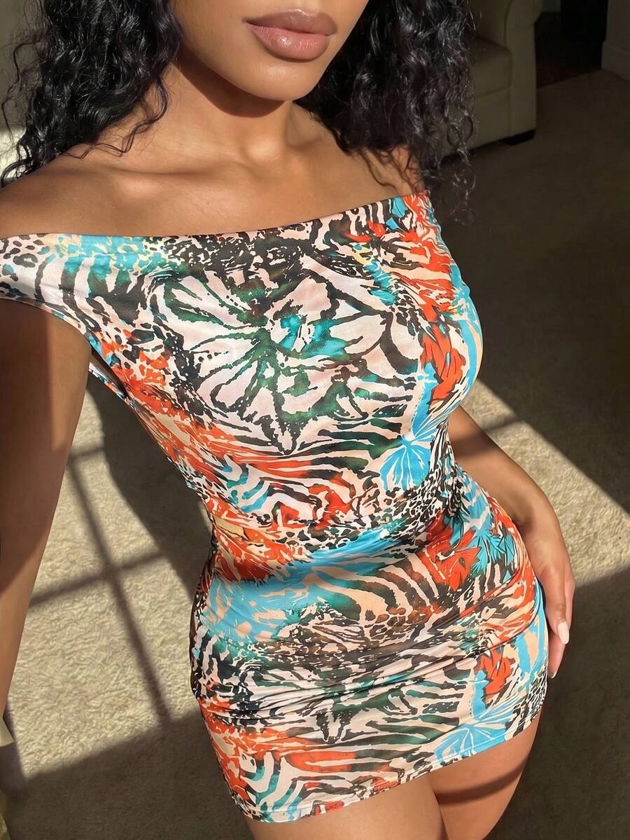 Rovax Vestido corto de mujer con cuello en V, capucha y estampado de cebra, ajustado, adecuado para vacaciones, festivales con temática animal, fiestas rave, Ibiza, vacaciones, playas de verano y otras ocasiones. - Multicolor - Ver 1