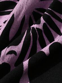 DAZY Women's Casual Butterfly Print Base Layer Top - Black - View 11