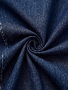 SHEIN Bộ đồ hai mảnh denim dành cho bà bầu, trang phục mùa hè, lễ hội, đi làm, nghỉ mát, tốt nghiệp, phong cách Y2K, dễ thương, thời trang đường phố, quyến rũ, dự tiệc, đám cưới, thanh lịch, công sở, đi biển, tốt nghiệp. Bộ áo liền quần denim dành cho bà bầu, 100% cotton, cổ chữ V, không tay, ống rộng, thoải mái cho mùa hè. - Màu xanh lam - Xem 3
