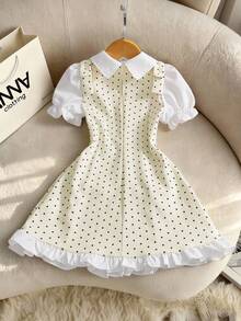 Đầm 2 trong 1 họa tiết chấm bi thanh lịch dành cho bé gái tuổi teen, thích hợp cho mùa hè. - Nhiều màu - Xem 3