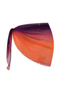 Swim Mod Bộ áo khoác ngoài và chân váy buộc eo in họa tiết ombre dành cho nữ (Họa tiết ngẫu nhiên) - Nhiều màu - Xem 2