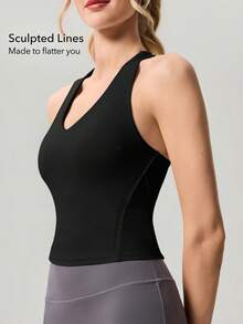OutZeal Áo ngực thể thao nữ, đồ tập gym, nhanh khô, mềm mại như bơ - Áo ngực thể thao năng động. - màu đen - Xem 4