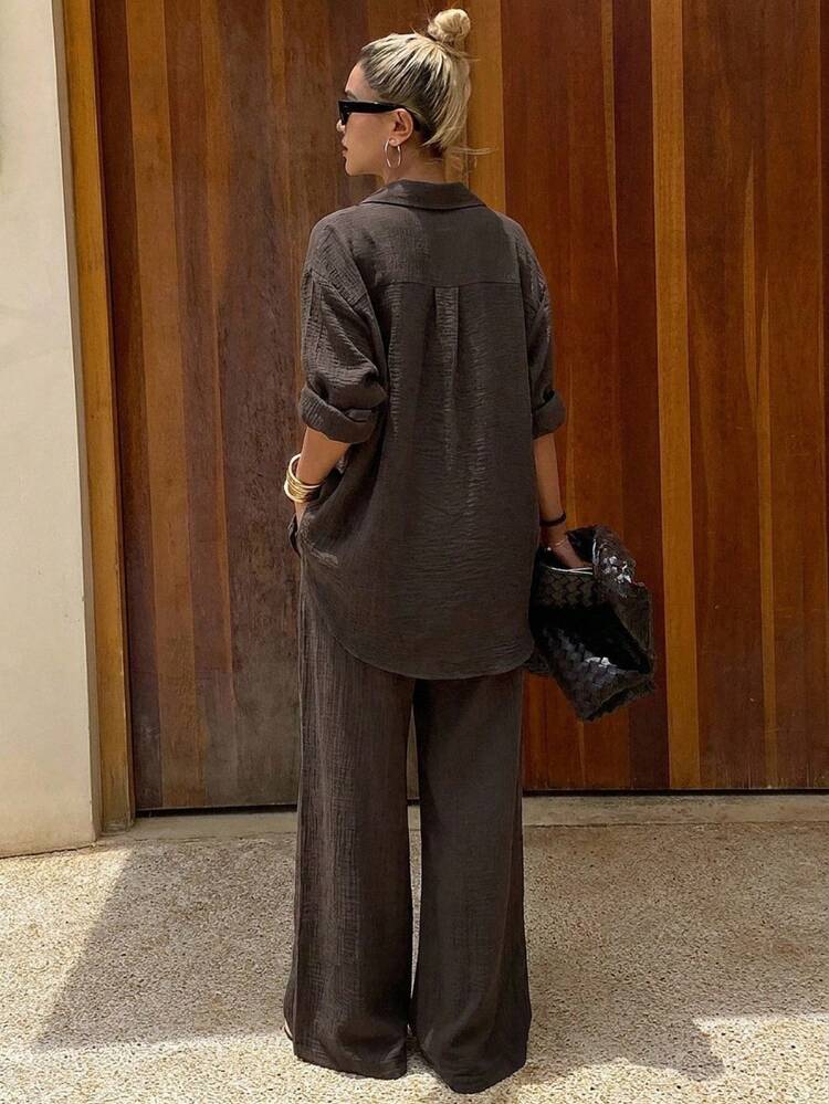 Autumn/Winter New Loose Casual Striped Women 2 Pieces Set