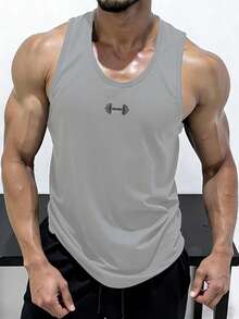 Gym Rark 男士哑铃印花露背背心 - 白色 - 查看 4