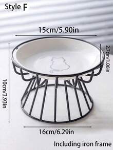 Ceramic Pet Feeding Plate Canned Bowl Cute Pattern Easy To Clean Ceramic Plate Cat Food Bowl - multicolor - View 5
