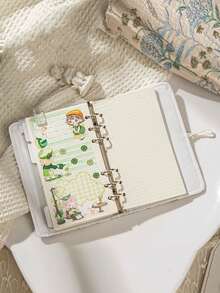 Haus Hana 1pc Loose-Leaf Journal, Artistic A5/A6 Notebook, Cute Diary & Notepad - multicolor - View 4