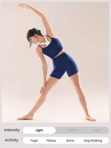 GLOWMODE Quần short biker FeatherFit™ Flex 6 inch với túi bên hông, thích hợp cho yoga và các hoạt động hàng ngày. - Dark Blue - Xem 6