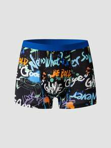 SHEIN GraphicGems Bộ 7 chiếc quần boxer nam phong cách thường ngày, in họa tiết graffiti. - Nhiều màu - Xem 5