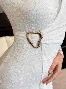 Modelyn Đầm dài ngang gối thanh lịch, ôm eo dành cho nữ - Pearl White - Xem 6
