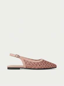 Nöista Pink Woven Cross-Strapped Sandals, Designed With Exquisite Mesh Fabric And Adjustable Buckles, Breathable And Comfortable, Retro Style Is Suitable For Spring Outings And Summer Banquets - Pink - View 3
