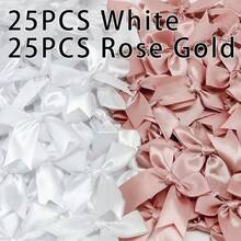 20/50Pcs Colourful Satin Ribbon Bows Cute Ribbon Bow For DIY Craft Decoration Headwear Fashion Clothing Accessories Wedding Birthday Party Decorations - Multicolor - View 45