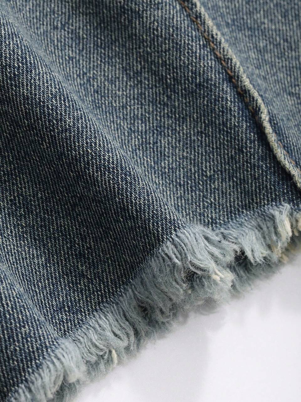 Women's Flared Denim Jeans With Frayed Hem,Baggy Jeans