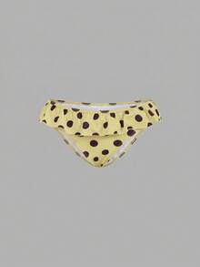 SHEIN MOD Bộ bikini chấm bi kiểu cổ điển - Vàng nhạt - Xem 9