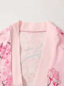 Manfinity RSRT Men's Floral Print Short Sleeve Button-Down Shirt And Shorts Casual Suit, Holiday - Pink - View 6