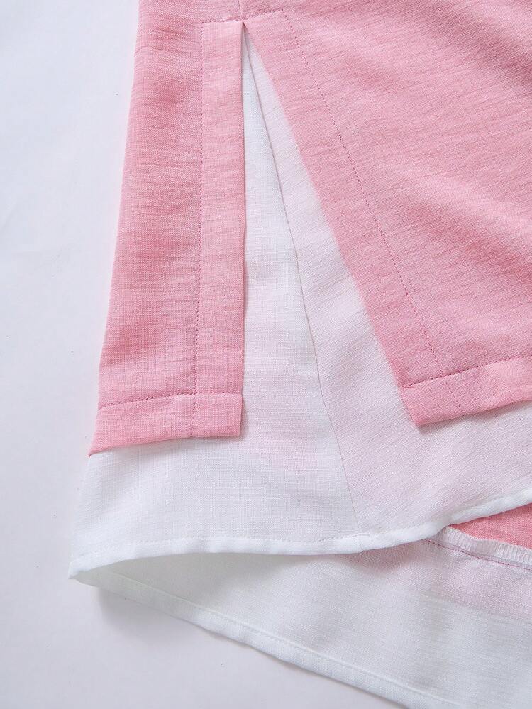 Plus Size Women Colorblock Round Neck Casual Versatile Daily Wear Top Beach Outfit For Women Summer Outfits For Women Casual Blouses For Women