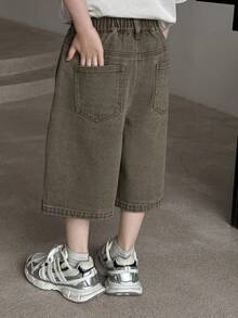Dazy Kids Straight Casual Cargo Pocket Knee-Length Shorts For Big Boys (Tween Boy) Summer - Khaki - View 8