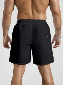 Manfinity Swimmode 2pcs Men's Drawstring Waist Pockets Loose Beach Shorts Holiday / Vacation / Beach / Hawaii / Tropical / Swim /  Bathing Holiday - Multicolor - View 2