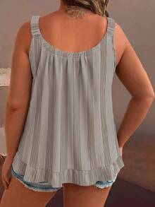 SHEIN LUNE Áo camisole nữ cỡ lớn kiểu Pháp thanh lịch in họa tiết. - màu nâu - Xem 2