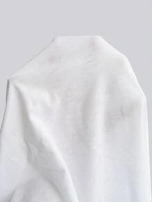 Manfinity Homme Camiseta De Hombre Con Dobladillo Curvo - Blanco - Ver 5