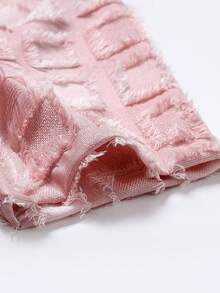 Manfinity Homme Bộ đồ nam thường ngày gồm áo sơ mi ngắn tay cài một hàng khuy và quần short, viền tua rua. - Hồng - Xem 3
