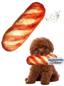 Juguete masticable para perros con forma de pan - Juguete de dentición suave y resistente a mordeduras para cachorros y perros pequeños - Juguete interactivo y divertido - Multicolor - Ver 1