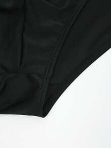 Manfinity KASUA Bañador de hombre con parches de color contrastante y diseño triangular - Negro - Ver 5