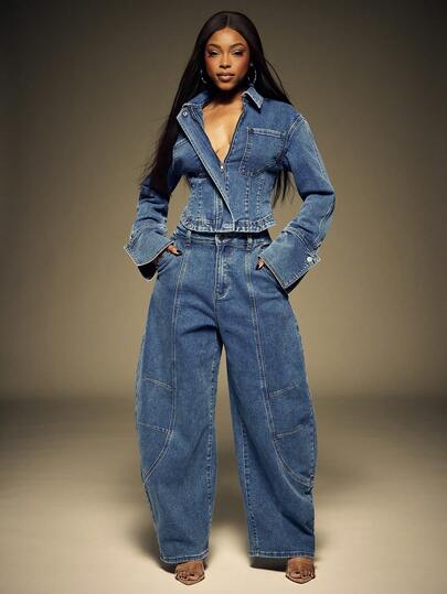 Denimoi Quần jeans ống rộng dáng suông bằng vải nhung, quần jeans ống loe thời trang, quần jeans denim cá tính.
