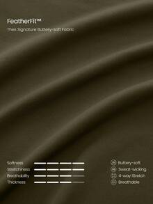 GLOWMODE 6" FeatherFit™ Flex Biker Shorts With Side Pockets Low Impact Yoga Pilates Daily - Army Green - View 5